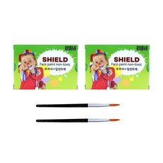 SHIELD 2p無毒面漆+2p刷子, 10毫升, 6 種顏色