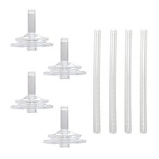 BLUE MAMA 替換水杯矽膠吸管蓋 4入+矽膠吸管 4入, 混色, 1組