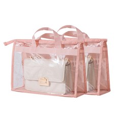 透明包包收納防塵袋 粉紅色 S, 2個, 1入