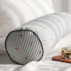 juho DECO 櫻桃線圓形長墊套, 灰色的