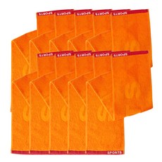 柔軟觸感棉 30 支活性運動毛巾, 橘色, 10個