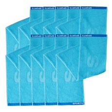 柔軟觸感棉 30 支活性運動毛巾, 藍色, 10個