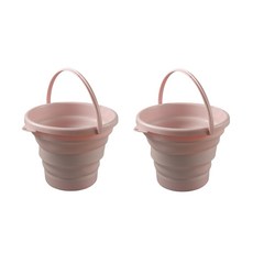 RA BYUL 多用途車用折疊水桶 2入, 10L, 粉紅色