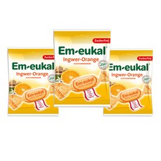 Em-eukal 無糖薑橙味潤喉糖, 75g, 3包