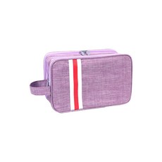 앤티스 옥스포드 스트라이프 이중레이어 목욕가방 퍼플 중, 1개, 바이올렛