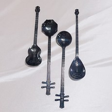 彩虹城堡甜點湯匙 4種組, 黑色電鍍（B型）, 1套