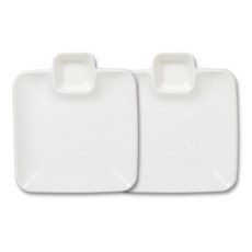 LimeOlive 雙格上菜盤, 白色, 單品, 2個