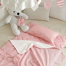 CASA VERDE 素色格紋午睡被, 粉色圓點款