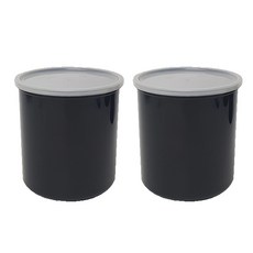 HoReCa 圓形密封保鮮盒 L號 黑色, 1入, 2份