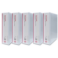 辦公室和工廠透明 D 環活頁夾 3 孔 A4 7cm, 混色, 5個