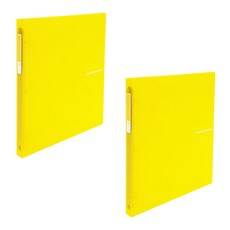 ECO Chungwoon 透明彩色夾 迷你O型環活頁夾 3孔 A4, 黃色, 2個