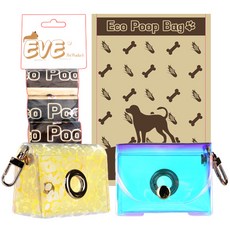 鐳射寵物清潔袋收納包 2入+寵物清潔袋 60入, 透明,豹紋, 1組