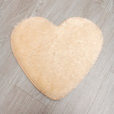 엘키 극세사 롱파일 미니하트 발매트, 아이보리