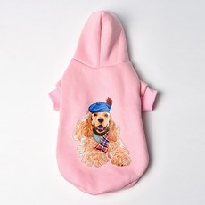 PASTEL PET 寵物狗時尚連帽拉鍊外套, 粉紅色, 1個