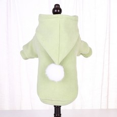 PASTEL PET 粉彩毛球寵物連帽T恤, 綠色