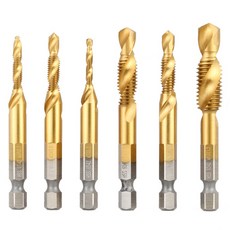 O-ON 鈦塗層攻牙鑽頭6件組, 1套