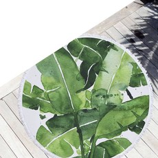 Kong K Items 清爽設計圓形沙灘巾, A 4, 1個