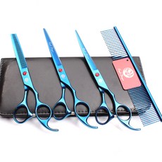 파스텔펫 샤이니 반려동물 미용가위 키트 FREE + 파우치, 블루B, 1세트