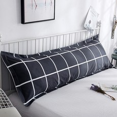 插畫風長形枕頭套, 黑色網格