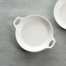 칠린 멜라민웨어 원형 핸들 플레이트 소, 1개, 단품, 화이트