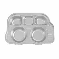 嬰兒用巴士造型不鏽鋼餐盤 5格款, 單色, 單品