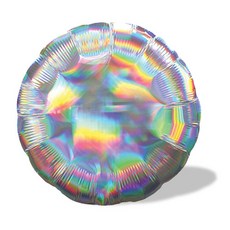 anagram 圓形銀箔幻彩氣球 45cm, 銀色, 5個