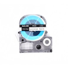 모든잉크샵 엡손 3.5mm SU3.5W 호환 열수축 튜브 라벨테이프, 흰색바탕 + 검정글자
