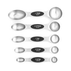 不銹鋼雙面量勺套組 5 黑色, 1套