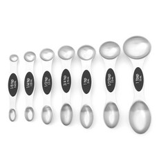 不銹鋼雙面量勺套組 7 黑色, 1套