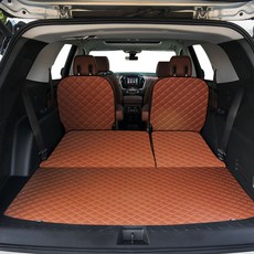 지엠지모터스 퀼팅 가죽 트렁크매트 풀세트, 쉐보레 쉐보레 트래버스, 브라운