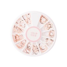 네일은 재료빨 네일 커브메탈 네일파츠 로즈골드 12종 세트, 혼합색상, 1개