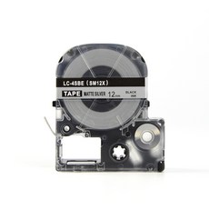 엡손 호환 라벨테이프 12mm SM12X, 은색바탕 + 검정글자