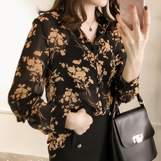 LUNAGIRL 碎花長袖襯衫