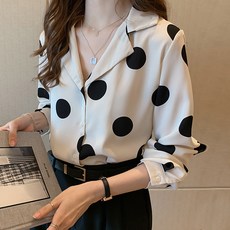 LUNAGIRL 圓點長袖襯衫