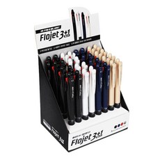 2500 Flojet 3+1多功能筆 0.5mm 3款各8支 + 自動鉛筆8支組合, 黑色, 白色, 海軍藍, 象牙白, 1套