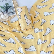 럭셔리베이비 뱀부면 아기 여름 블랭킷, 옐로우베어