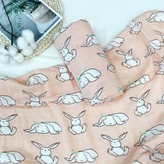럭셔리베이비 뱀부면 아기 여름 블랭킷, 토끼