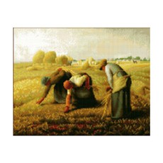 KMELLIE 米勒的拾穗 3D 鑽石畫 DIY 套組 畫框式 圓形水鑽 50 x 40 cm, 50 x 40cm, 1組