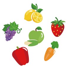 KM ELLIE 3D拼豆DIY貼紙材料包+圓形鑽石 25*15cm 水果蔬菜系列款, 混色, 1套