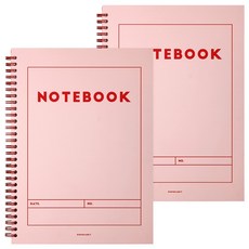 포포팬시 하드커버 포인트 컬러 노트, 핑크, 2개