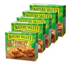NATURE VALLEY 酥脆格蘭諾拉燕麥棒組 杏仁口味+蔓越莓口味+蜂蜜口味+蘋果口味+楓糖口味, 1.05kg, 1組