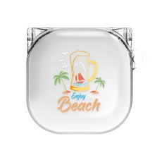 BANIMONG 印花透明耳機保護硬殼 Buds Live/Buds 2/Buds Pro適用, 單品, 04 啤酒農場樹