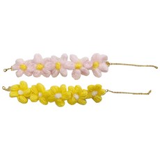 DING DONG PET 寵物花朵項圈2件組, 粉紅色, 黃色