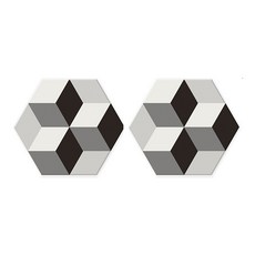 I LUV HOME 獨特圖案茶杯墊 2入, 幾何B, 2個