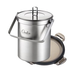 한일스텐레스 오딘 올스텐 음식물 분리수거 용기 몸체 3L + 뚜껑 2종 + 고정링, 1개