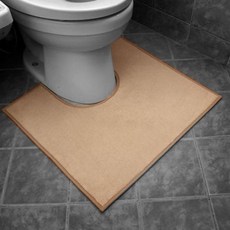 Lkey U型馬桶防滑地墊, 米色, 1個