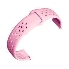 비쉐르 갤럭시 프론티어/기어S3/워치3/워치4클래식 22mm 펀칭라인 실리콘 밴드 스트랩 (45/46mm 호환 가능), 핑크, 1개
