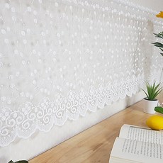 GBU 花朵蕾絲窗幔, 白色