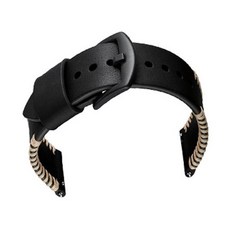 VICHELLE Galaxy Active 1/2/Watch3/Watch4/Watch4 Classic 20mm 縫線皮革錶帶 (相容40/41/42mm), 黑色, 1個