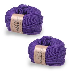 Cotton Tree Pima Cotton 100% 24支編織線, 12 紫色, 2個